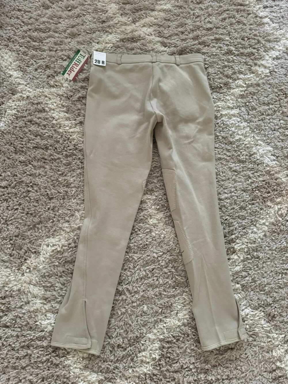 TuffRider Front Zip Knee Patch Breeches New with Tags, Size 28R - Picture 2 of 5
